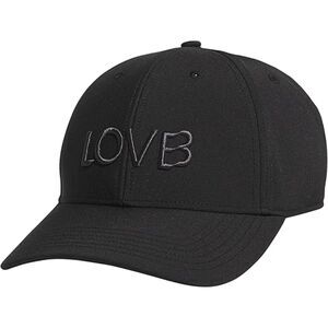 Women's Black Lovb Embroidery Backless Ponytail Adjustable Elastic Baseball Cap